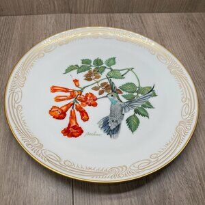 Vtg Boehm Bone Porcelain Blue-Throated Hummingbird Plate Collection Decorative